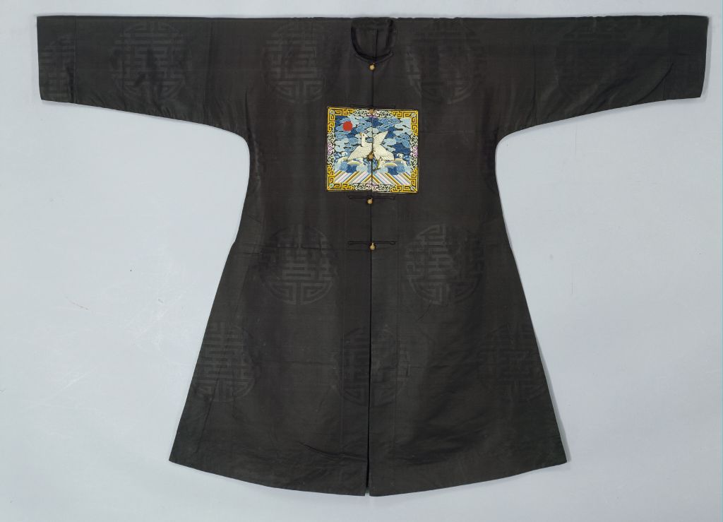 图片[1]-Two-way embroidered Lusi patchwork dress with blue silk and silk-China Archive